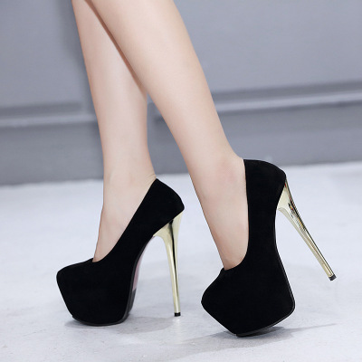 新款高跟鞋_2018 性感超高跟鞋16厘米细跟浅口绒面拍照- 阿里巴巴