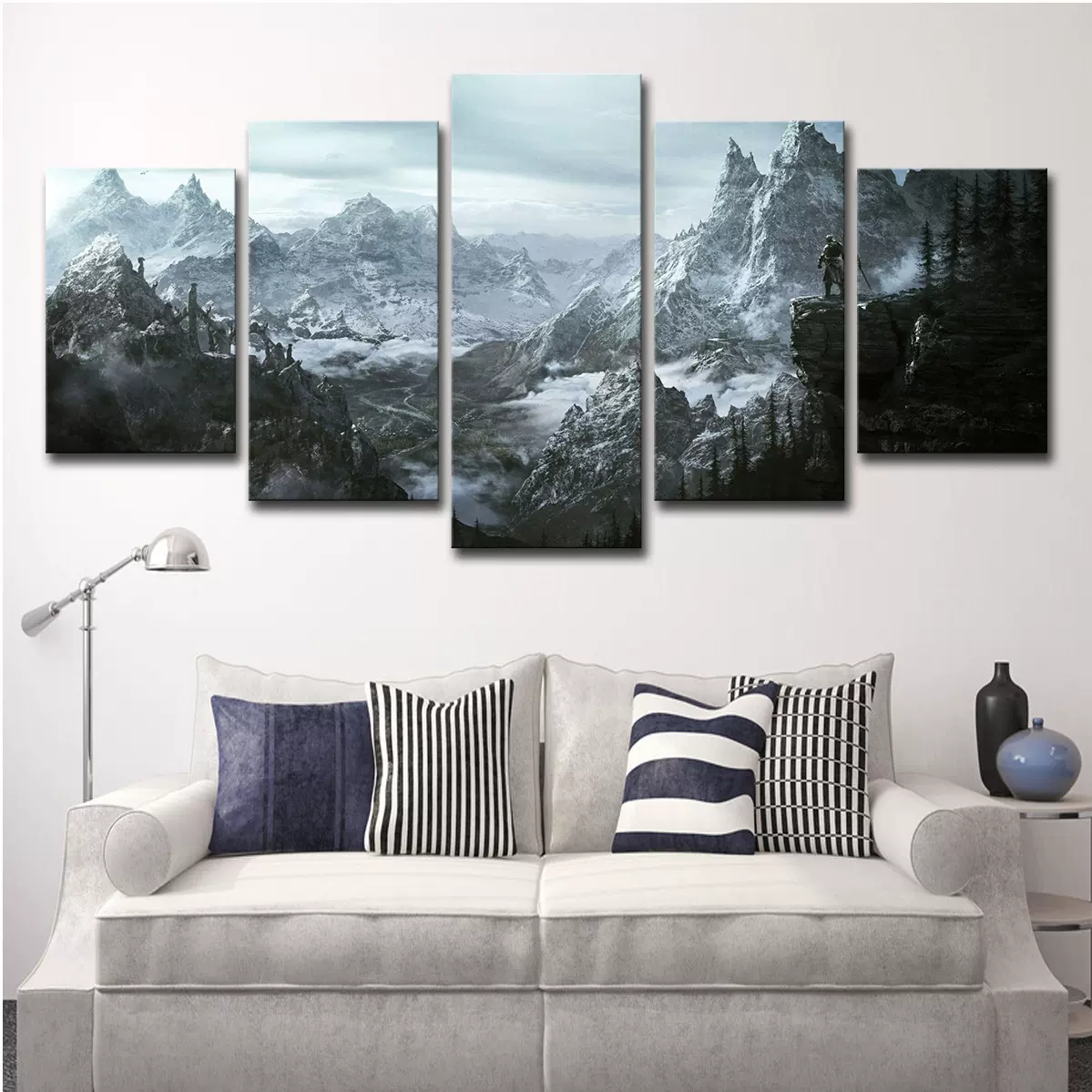 跨境速卖通 Aliexpress上古卷轴5板现代墙画油画艺术家居装饰