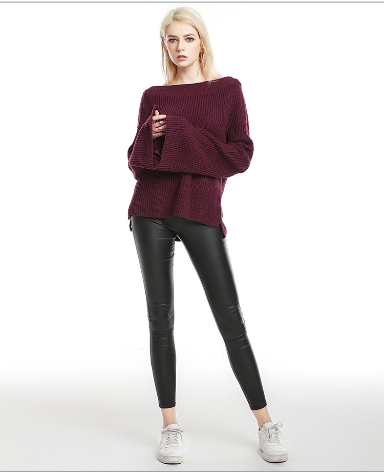 solid color trumpet sleeve sweater  NSYH51707