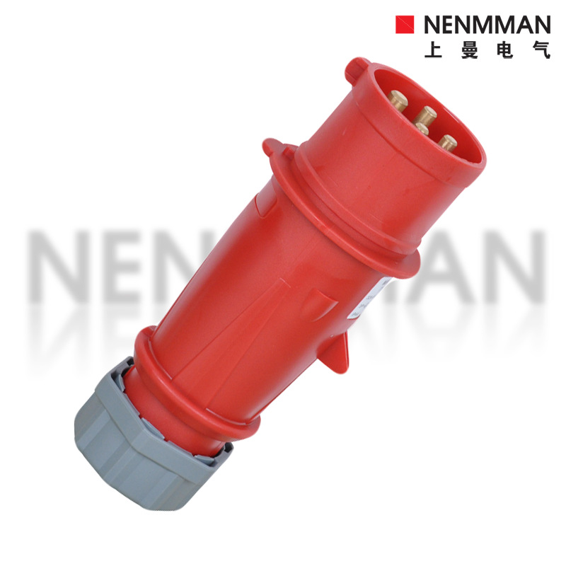 厂家上曼电气相位工业防水TYP-339防爆插头4芯16A 400V IP44
