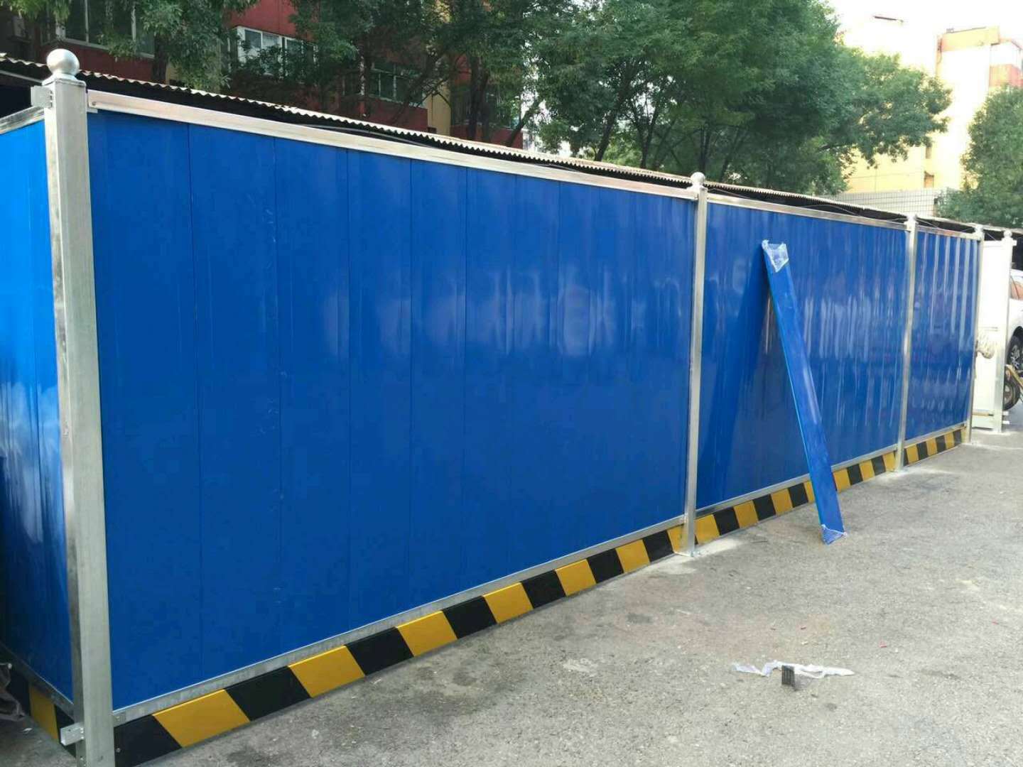 蓝色彩钢围挡道路施工围挡工地围墙市政围挡道路临时PVC围挡板