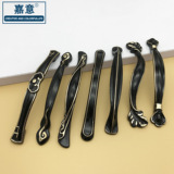 Jiayi в европейском стиле Fuji черная ручка для гардероба американский ящик шкафа винный шкаф дверная ручка черное золото край мебель пять