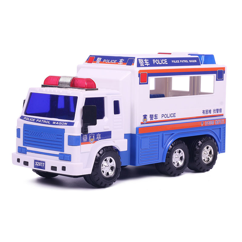 正品力利大号惯性滑行车警察车救护车塑胶玩具模型儿童生日圣诞礼