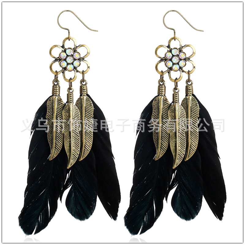 Ethnic retro earrings, accessory, boho style, ethnic style