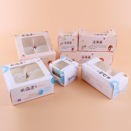 Customized transparent cupcake box for baking, wholesale, 1234 pieces per set, made in Hokkaido.