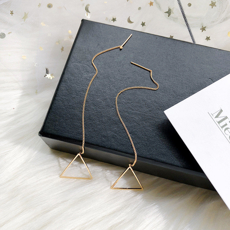 5g Weight No Inlaid Inlay Material Earrings Classification Housewarming, Anniversary, Business, Wedding, Travel, Birthday, Festival Occasion Copper Material Geometric Pattern Women'S Gender Plating Design Gold, Silver Color Geometric Plating Copper No Inlaid Drop Earrings 9