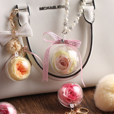 高透PS塑料永生花车挂球空 心球心型橱窗装饰圣诞球手工diy4-10cm