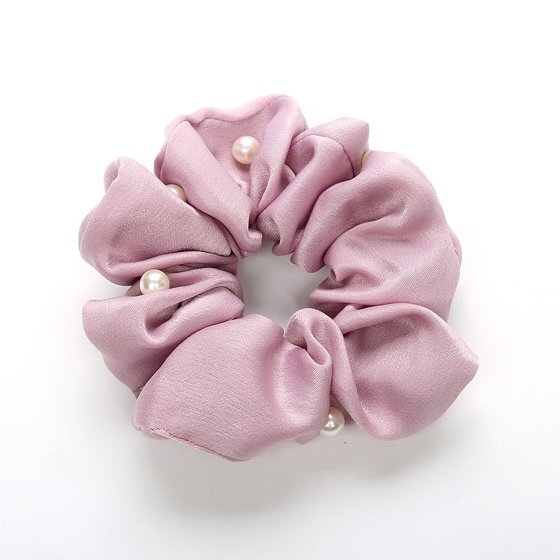 Korean Cloth Art Headdress Pearl Hair Band Tying Hair Rubber Band Large Intestine Hair Rope Holster Flower Hair Accessories Wholesale display picture 5
