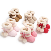 嬰兒鞋0-1歲春秋冬季款毛球寶寶鞋學步鞋  一件代發