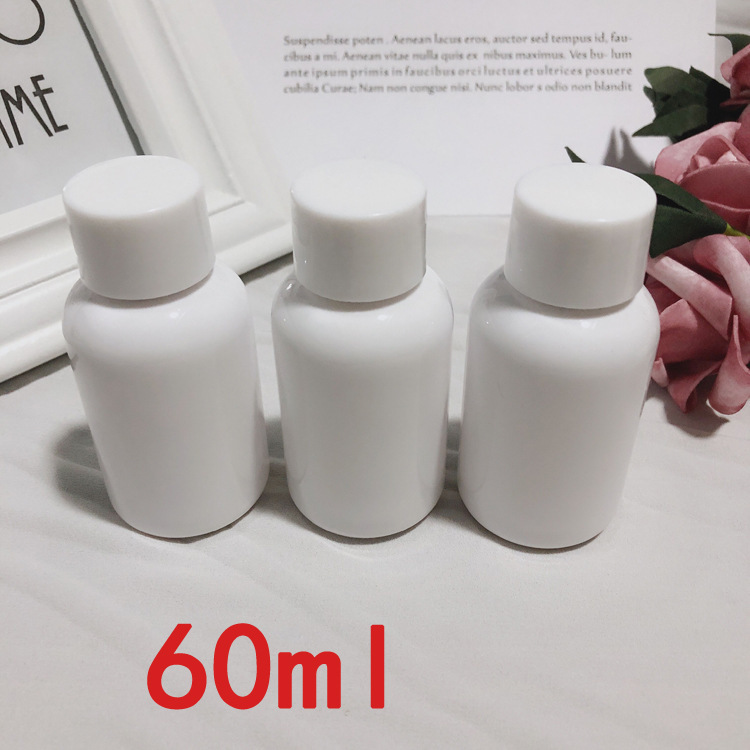 60ml毫升矮胖圆肩塑料瓶PET液体瓶胶囊瓶固体分装瓶空瓶子化妆瓶