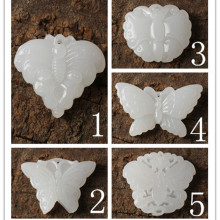货阿富汗白玉蝴蝶挂件玉佩腰佩联通结车挂半成品吊坠配件