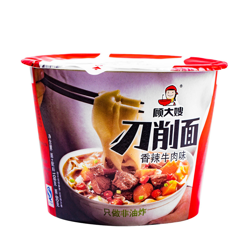 顾大嫂刀削面三种口味 非油炸油泼辣刀削面片宽面方便面泡面