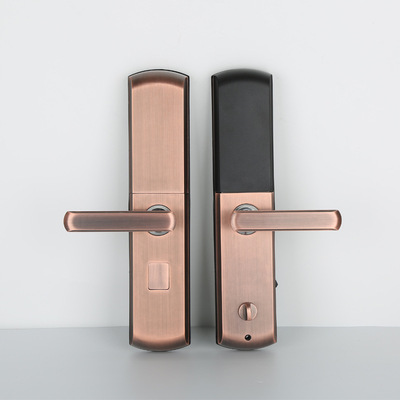 手动滑盖智能锁自动防盗门锁滑盖指纹密码锁家居酒店智能锁货|ru