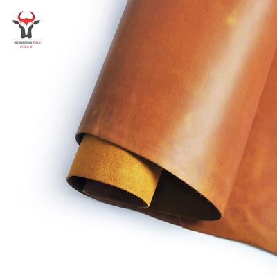 疯马皮皮料黄牛皮变色疯马皮1.5mm厚手工diy头层真皮牛皮皮料