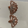 Metal earrings, flowered, plus size