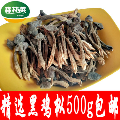 500g精选黑鸡枞干货黑鸡纵食用菌特级黑皮鸡枞干货鸡纵菌产地直销|ru