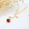 Accessory, red pendant, necklace, chain for St. Valentine's Day, European style, Birthday gift