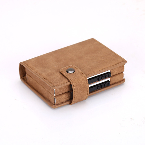 Wholesale dual card aluminum alloy card box, wallet anti-theft card holder, RFID credit card wallet X-35
