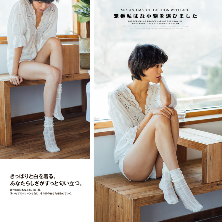 55g Weight Socks Classification Socks Lingerie Type Nylon Fabric Type A Pair Quantity Daily Occasion Solid Color Pattern Spring&Summer Season Women's Gender Japanese Style Style Women's Japanese Style Solid Color Nylon Crew Socks A Pair 2