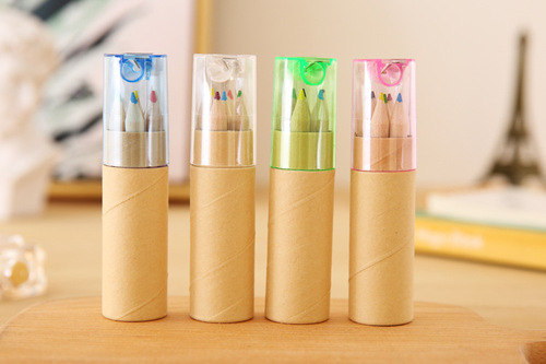 Log color barrel colored lead six color small colored lead long barrel 12 colored pencils children's painting pens graffiti pens