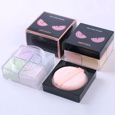 魅點四宮格散粉定妝粉餅蜜粉持久控油防水遮瑕四色定妝粉熱賣爆款