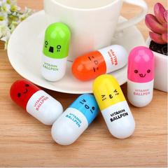 Cartoon Pill Pen Telescopic Ballpoint Pen Cute Korean Creative Stationery Elementary School Supplies Cultural Gifts