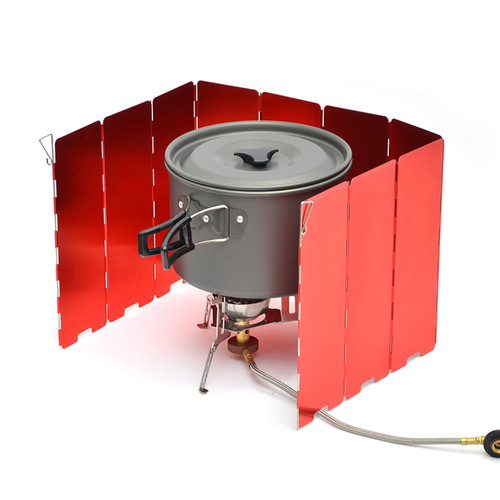 Outdoor stove windshield 8 pieces/10 pieces aluminum oxidized windproof board foldable with storage