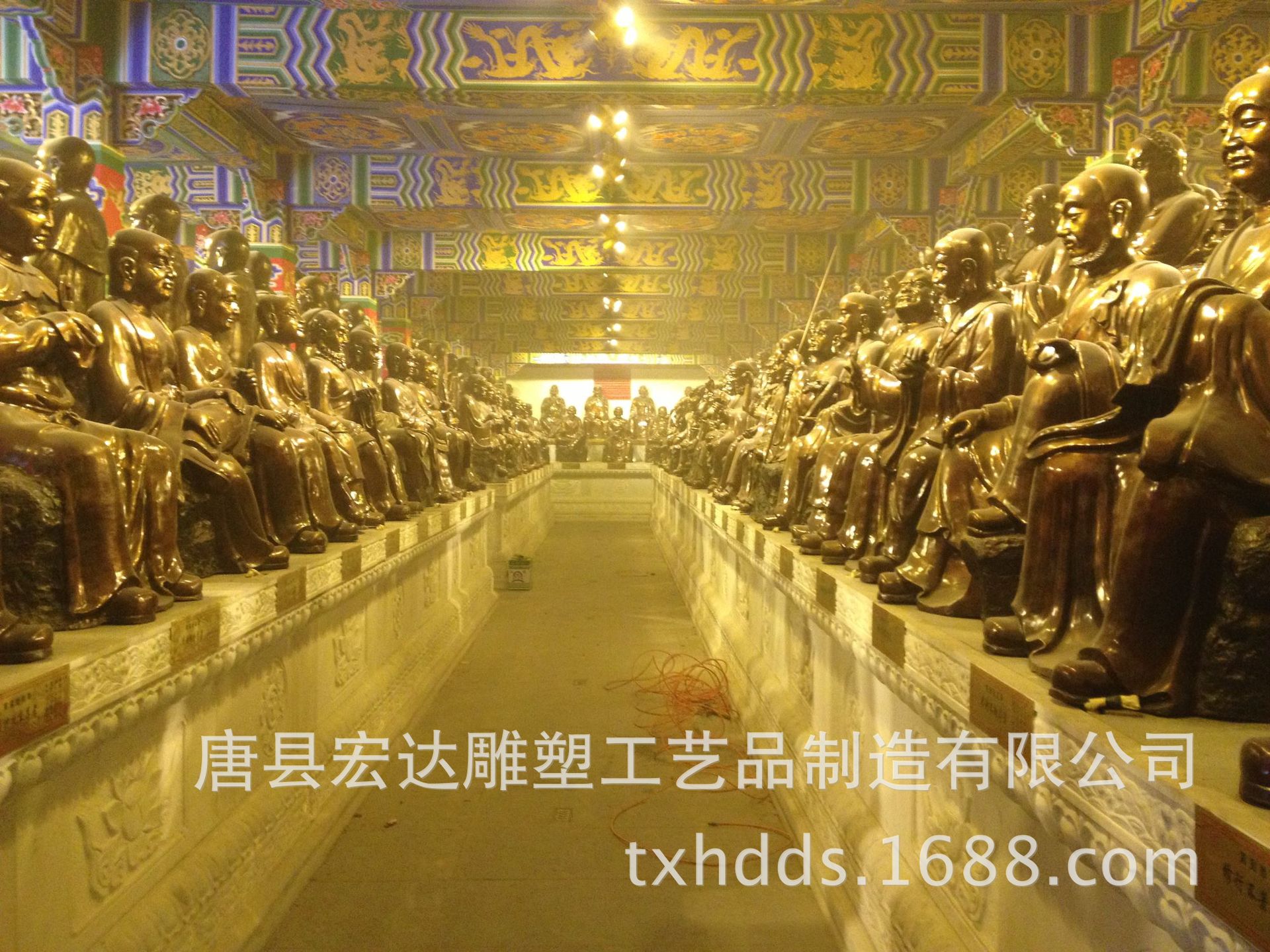 唐县雕塑厂家  直销铜雕五百罗汉铸铜佛像雕塑 大型宗教铜像厂家