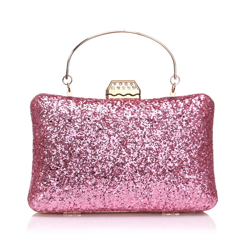 Luxy Moon Pink Pailletten-Clutch, Vorderansicht