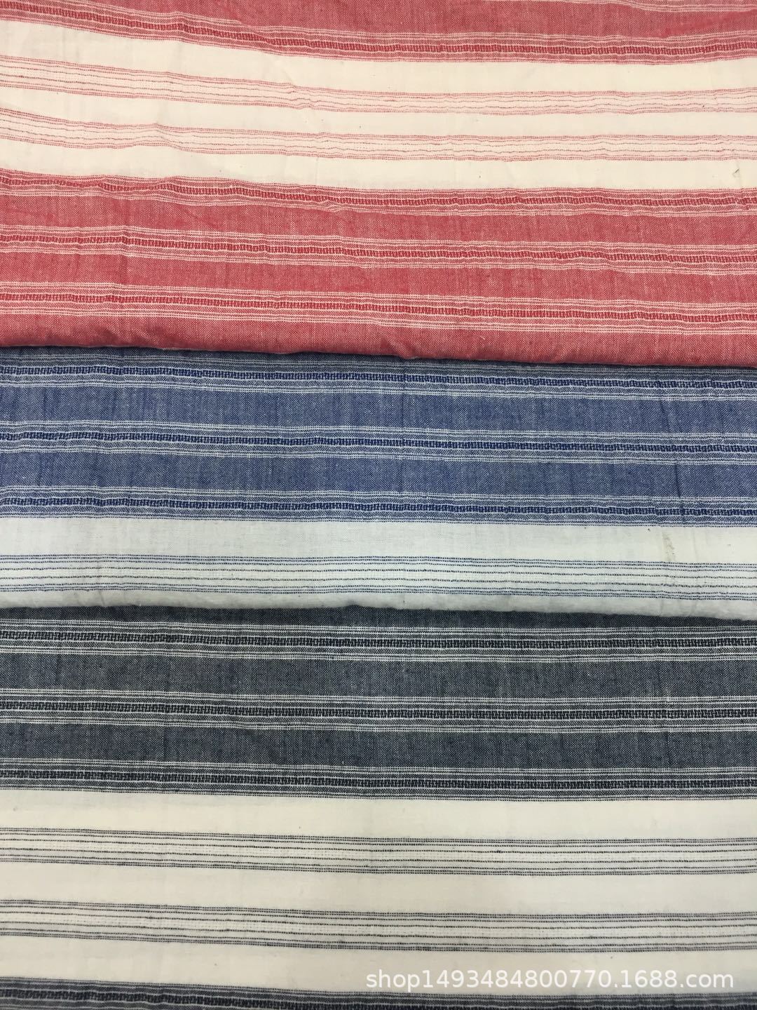 色织梭子条纹布 女装连衣裙面料童装面料均可现货供应厂家直销