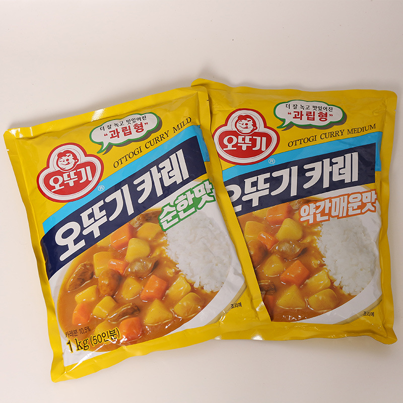 现货促销韩国不倒翁咖喱粉1kg 奥土基咖喱粉原味微辣 调味品|ru