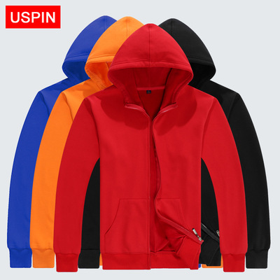 秋冬装超柔银狐绒拉链空白卫衣批发纯色休闲外套活动服男女通