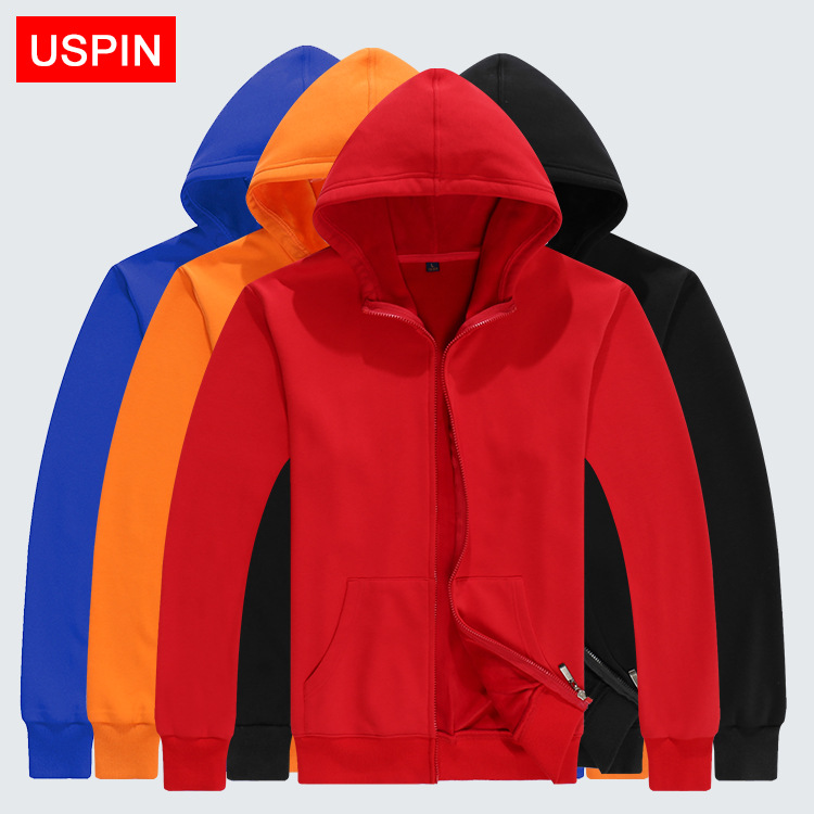 秋冬装超柔银狐绒拉链空白卫衣批发纯色休闲外套活动服男女通