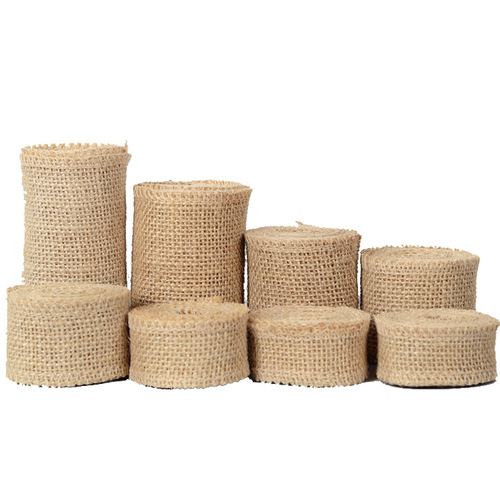 Factory direct sales of various sizes DIY handmade Christmas wedding craft lace linen rolls solid color 2m ribbon