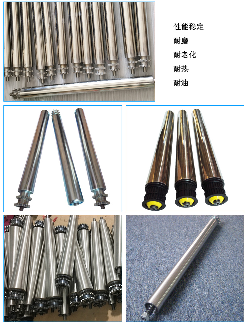 现货直供不锈钢滚筒 输送机滚轴双排链轮滚筒 无动力托辊镀锌滚筒-阿里巴巴