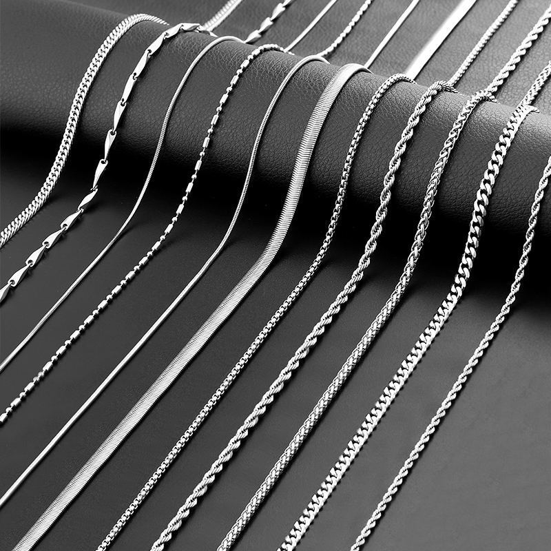 Men's Necklace Stainless Steel Chain Box Chain Titanium Steel Jewelry Pendant Sweater Chain Accessories Keel Personality Chain Men's Necklace Stainless Steel Chain Box Chain Titanium Steel Jewelry Pendant Sweater Chain Accessories Keel Personality Chain