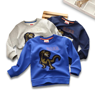 春秋款儿童卫衣男女宝宝新款套头衫韩版卡通毛巾绣童装上衣棉