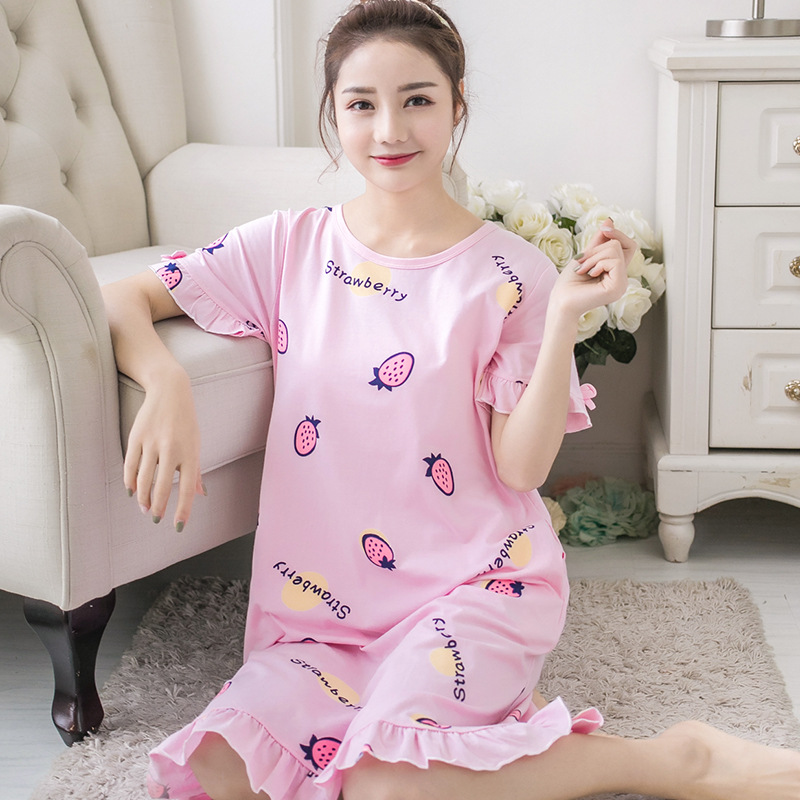 短袖粉色草莓裙1
