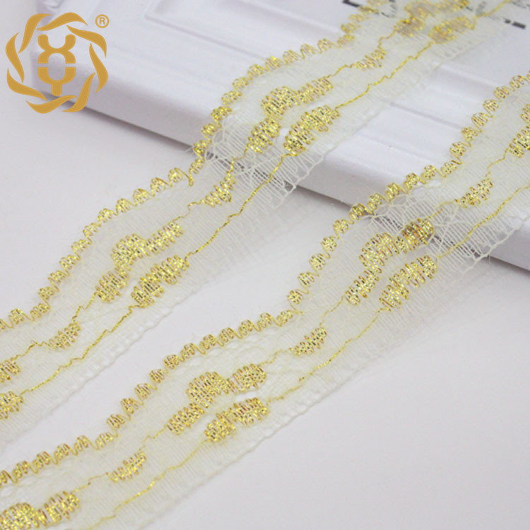 现货3cmDIY金银丝无弹蕾丝花边服装辅料装饰花边衣服服饰蕾丝2879