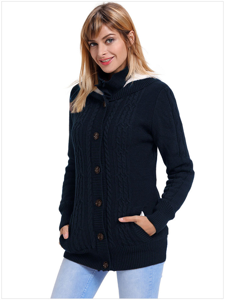 solid color knitted hooded long-sleeved jacket nihaostyles wholesale clothing NSQSY87268