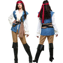 万圣节女成人加勒比海盗服装 长裤海盗游戏制服cosplay舞台演出服