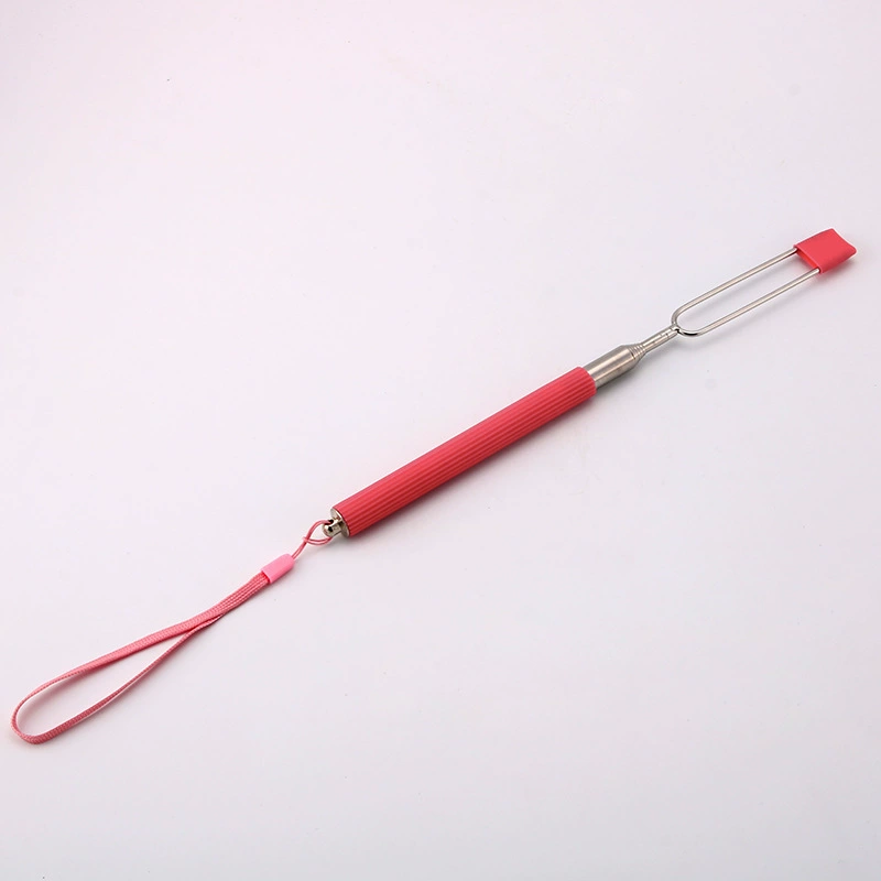 Extending stainless steel barbecue fork color silicone barbecue fork 7 section of telescopic mushroom pork barbecue tool wholesale