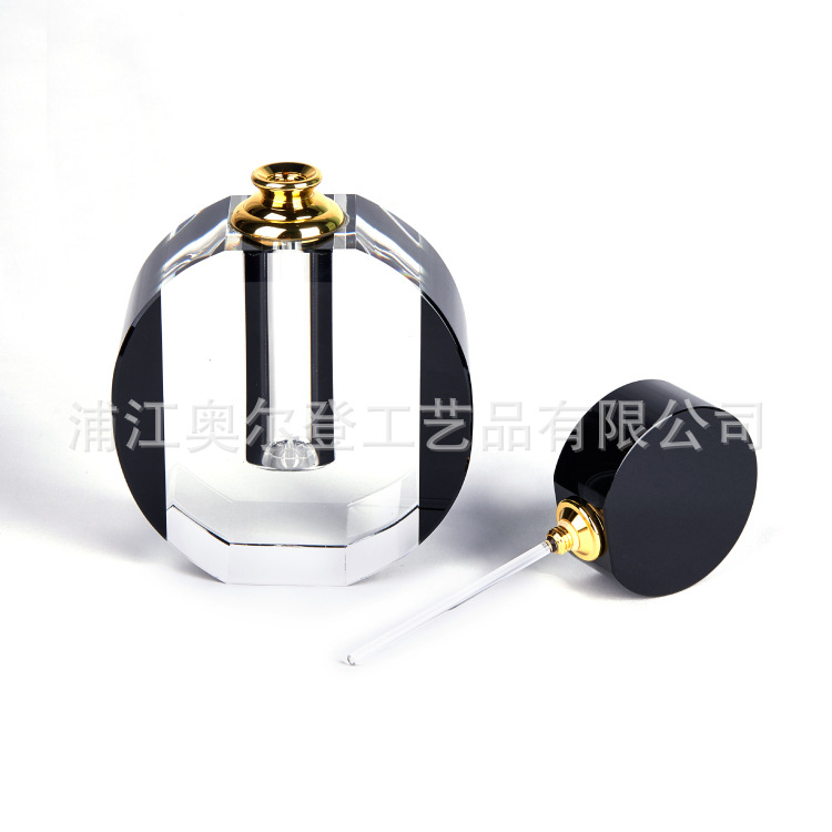 浦江水晶K9黑色圆形20ml阿拉伯中东香薰精油瓶批发男士香水瓶定制详情图2