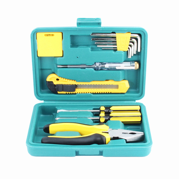 亮牌工具箱套装 家用维修五金工具组合12件套 碳钢材质 厂家批发
