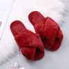 2024 autumn and winter new hairy slippers women warm flat bottom home cross -haired
