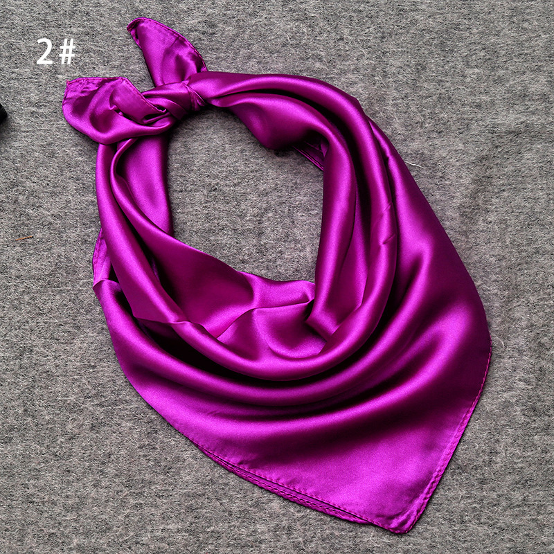 Women's Simple Style Solid Color Satin Printing Silk Scarf display picture 3
