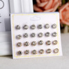 Earrings, set, small accessory, universal zirconium, wholesale, Korean style, 12 pair