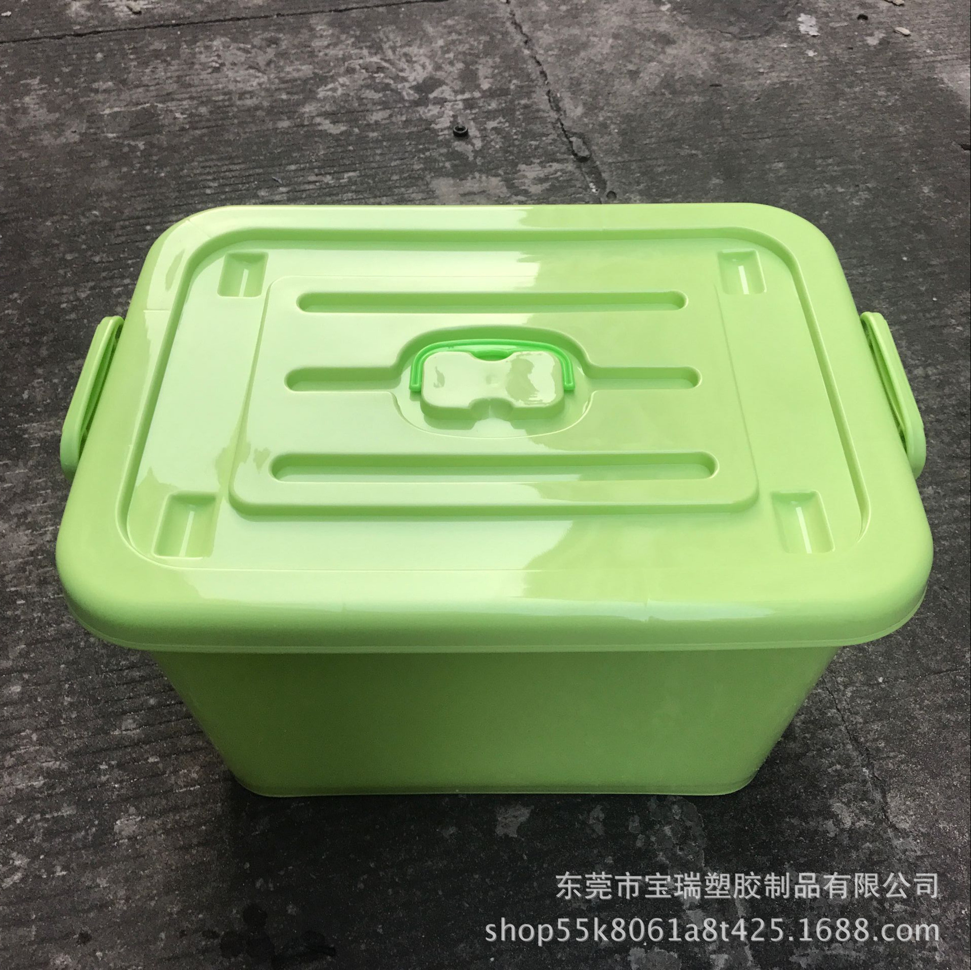 宝瑞白色黄色透明储物箱带轮有盖大号塑料收纳箱衣物整理箱