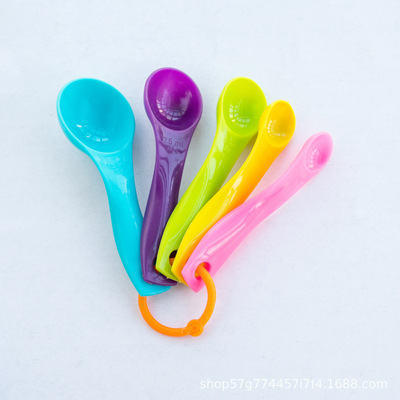 colour DIY Spoon 5 sets bread Cake Powdered Milk Spoon Measuring spoons Graduation Milliliter Baking Tools