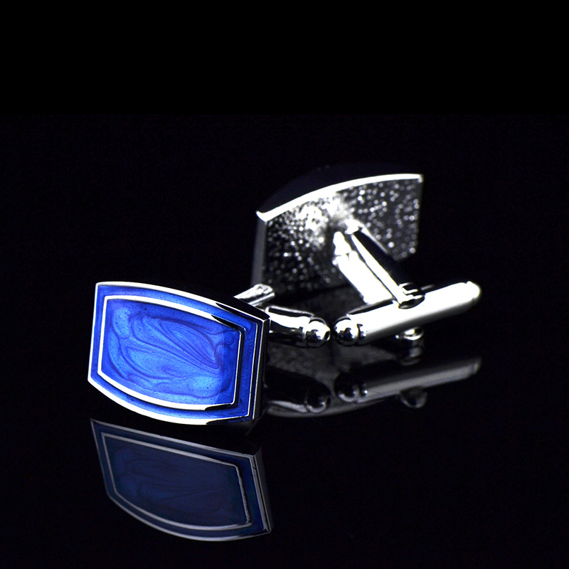 INBO enamel blue cufflinks Crystal Stone cufflinks men and women French buttons 328Cufflinks/991346
